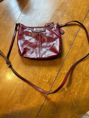AUTHENTIC Ashley Coach dark red patent crossbody bag